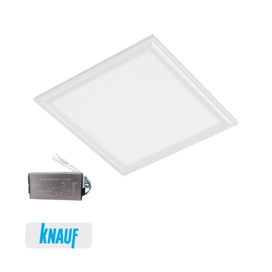 GIPSZKARTON LED PANEL 40W 4000K 595x595mm FEHÉR , IP54+SÜRGŐSSÉGI KÉSZLETTEL