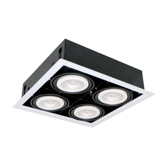 LED KIEMELŐVILÁGÍTÁS QUAD412 12W 4XE27 2700K SÖTÉT SZÜRKE