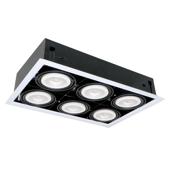 LED KIEMELŐVILÁGÍTÁS QUAD612 12W 6XE27 2700K SÖTÉT SZÜRKE