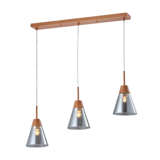 BRADLEY PENDANT 3xE27 WOOD/GREY