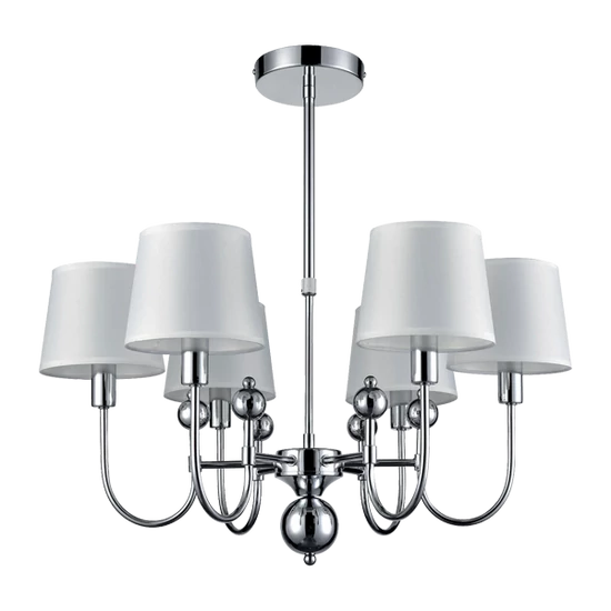 CARMEN CHANDELIER 6xE27 WHITE/CHROME
