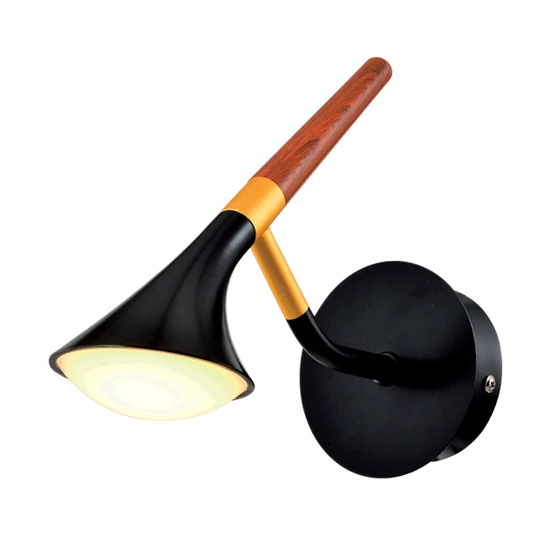 DUNCAN LED WALL LAMP 5W 3000K MATTE BLACK/WOOD