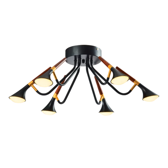 DUNCAN LED CHANDELIER 30W 3000K MATTE BLACK/WOOD