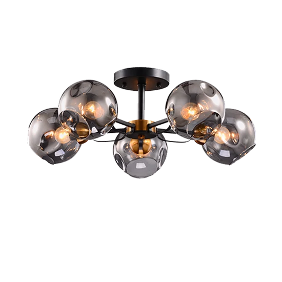 ELLARIA CHANDELIER 5xE27 WOOD/GREY