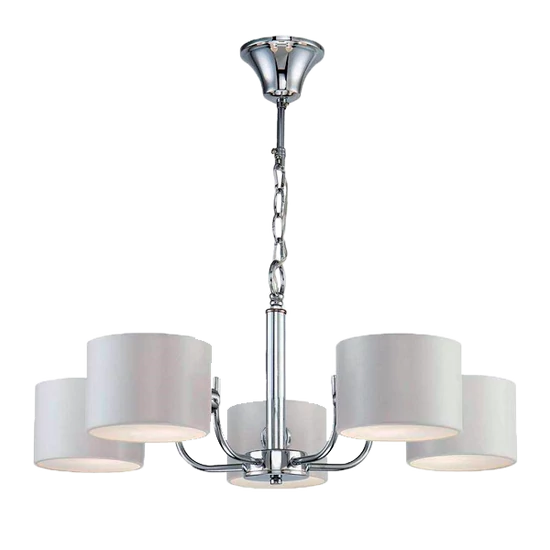 MELODY CHANDELIER 5xE27 CHROME/WHITE