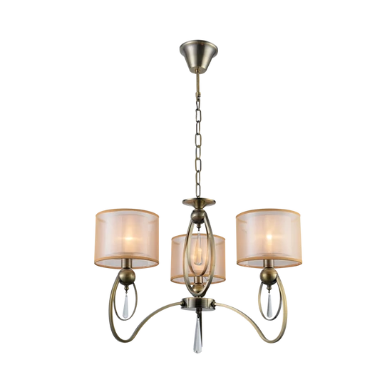 MERY CSILLÁR 3XE27 ANTIK SÁRGARÉZ D600X480MM