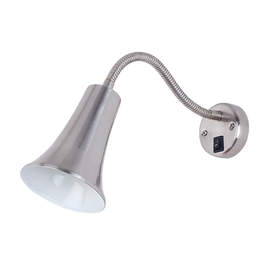 SAM FALI LÁMPA 1XE27 SZATÉN NIKKEL FEHÉR SWITCH L340MM