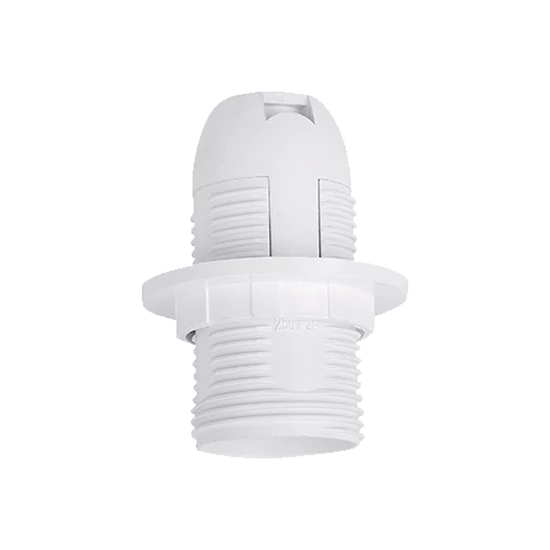 LAMP HOLDER WITH PLASTIC COVER AND RING E14 WHITE