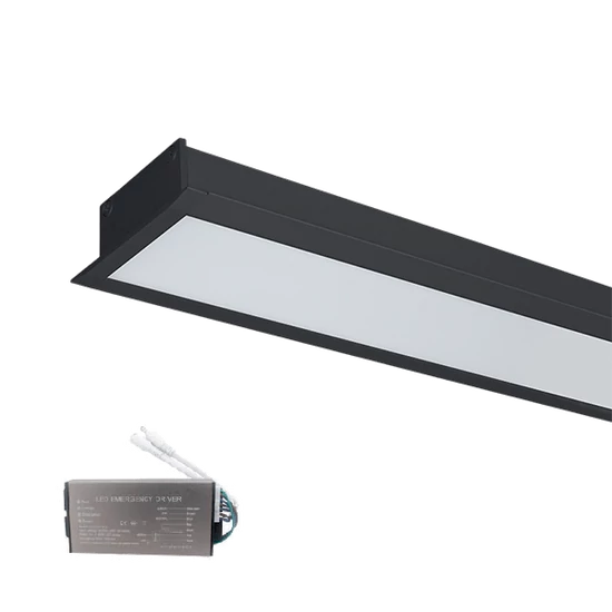 LED PROFIL SÜLLYESZTETT SZERELÉSŰ S48 32W 4000K 1500MM FEKETE+SÜRGŐSSÉGI KÉSZLETTEL