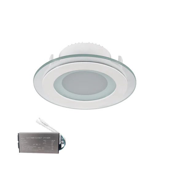 LED PANEL ÜVEG KEREK 6W 2700K+INVERTERREL