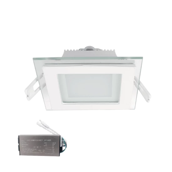 LED PANEL ÜVEG SZÖGLETES 18W 4000K+INVERTERREL
