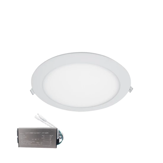 LED PANEL KEREK 18W 6400K SÜLLYESZTETT SZERELÉSŰ +SÜRGŐSSÉGI KÉSZLETTEL