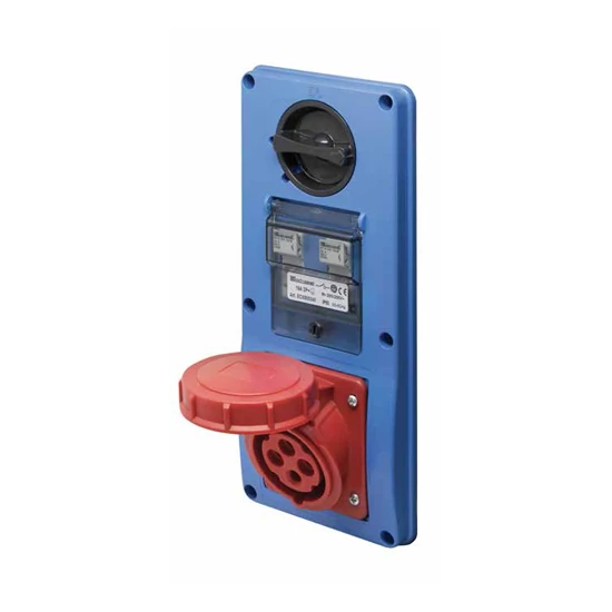 EC690 VERT.SOCKET 2P+E 32A SWITCH&FUSE HOLDER IP44
