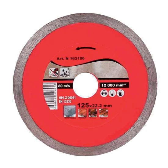 DIAMOND CUTTING DISC WET 125Х22.2mm