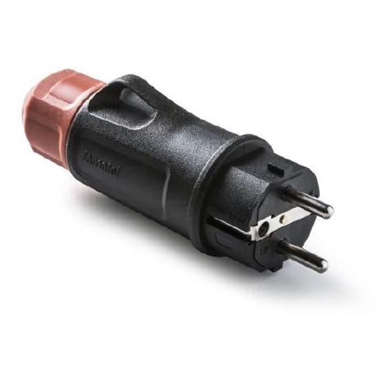 Földelt műanyag dugvilla fekete, 16A-250V, IP54