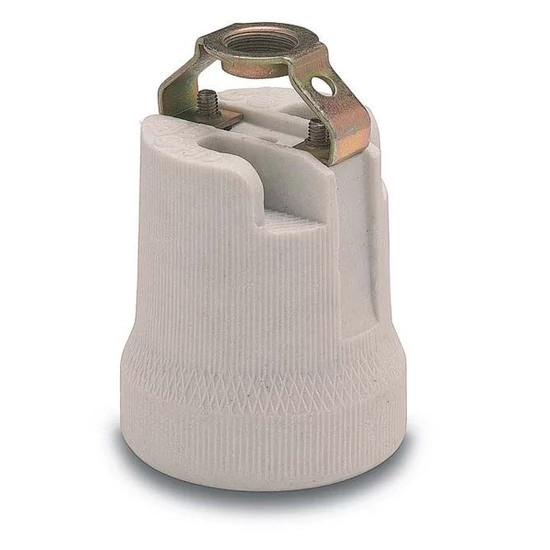 Porcelán foglalat  E-27, M10x1, szimmetrikus rögzítés
