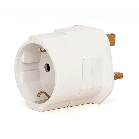 Háztartási adapter GB-EU, fehér 13A-250V