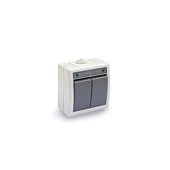 Vízmentes csillárkapcsoló, 10A-250V, szürke, IP55