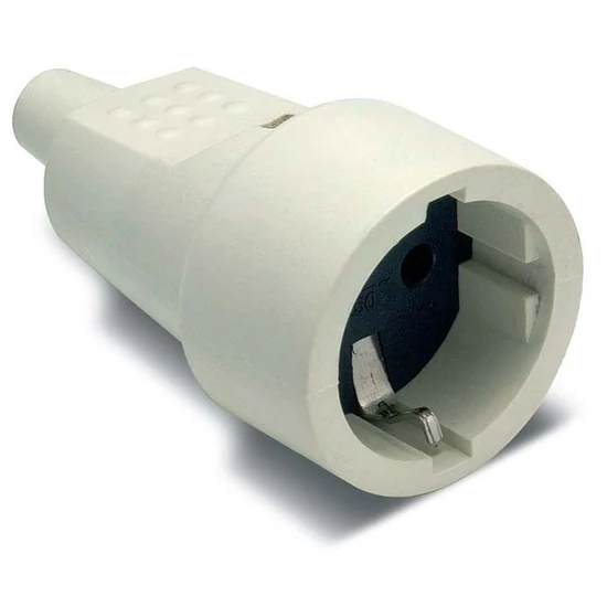 Földelt PVC lengődugalj, krém, 16A-250V