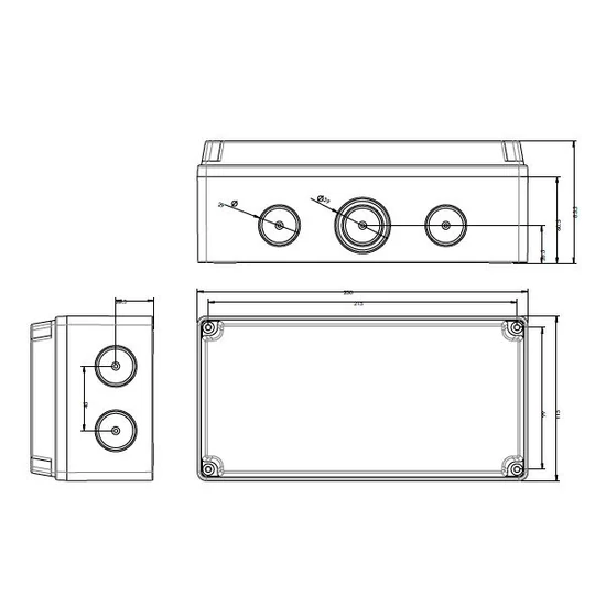 Kötődoboz erősített falú 230x115x90mm csavaros tető IP67