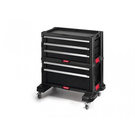 KETER 5 FIÓKOS TÁROLÓ "TOOL CHEST" Fekete/piros