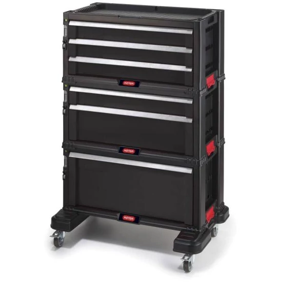 KETER 6 FIÓKOS TÁROLÓ "TOOL CHEST" Fekete/piros