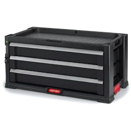 KETER 3 FIÓKOS TÁROLÓ "TOOL CHEST" Fekete/piros