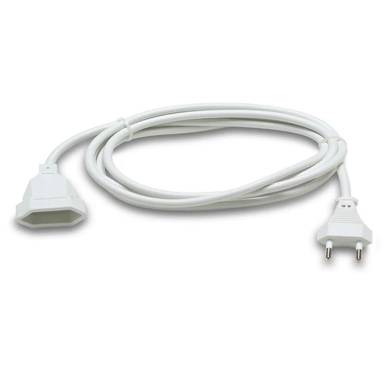 Szerelt hosszabbító 10A 2x1mm2 2m fehér