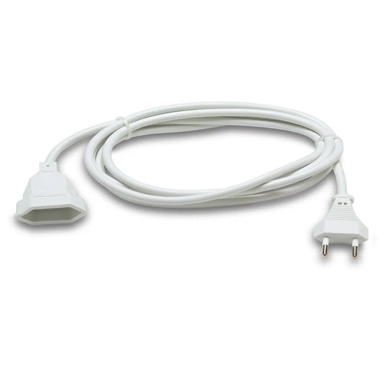 Szerelt hosszabbító 10A 2x1mm2 3m fehér