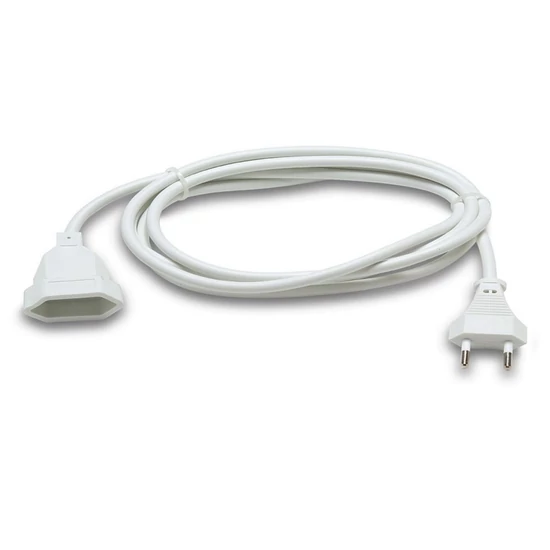 Szerelt hosszabbító 10A 2x1mm2 5m fehér
