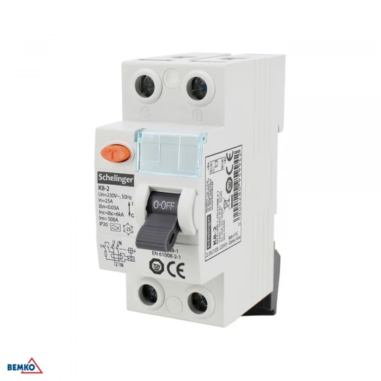 FI relé 2P 25A 30mA 230V AC+DC
