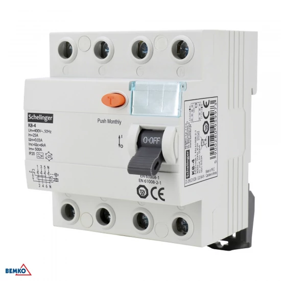 FI relé 4P 40A 30mA 230V AC+DC