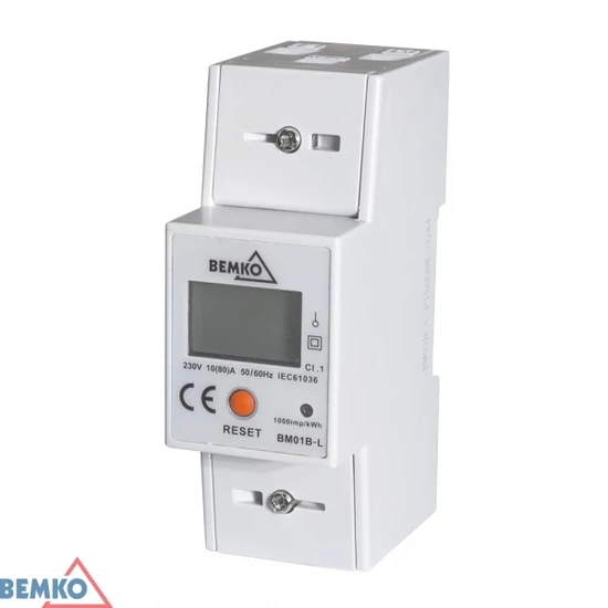 Fogyasztásmérő elektr. kijelzővel 10A (80A) 1 fázisú