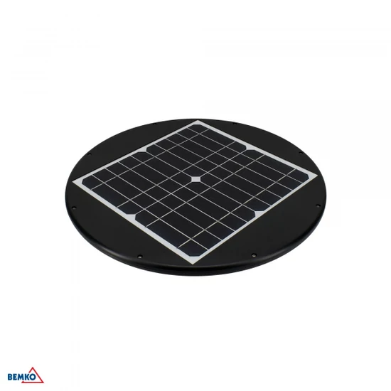 LED SOLAR, parkvilágító, SOLUM, 20W, 2200LM, 4000K, IP65, fekete