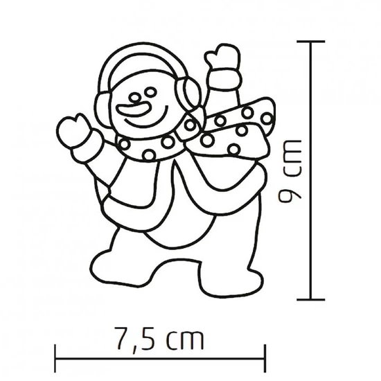LED-es ablakdísz, hóember KID 322