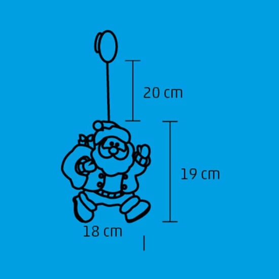 LED-es ablkadísz, mikulás, 19cm, 4,5V KID 313