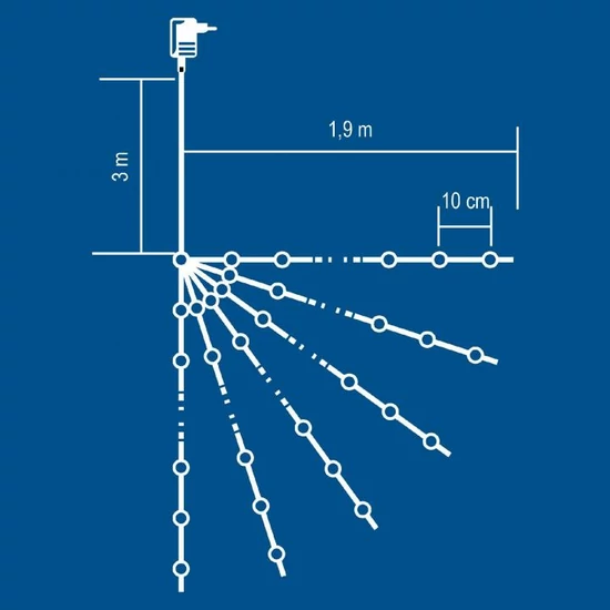 Micro LED-es fényfüzér-köteg, 6 füzér / 20 LED, melegfehér, kültéri kivitel ML 120/WW