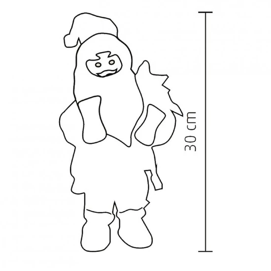 Táncoló, zenélő Mikulás, fehér nadrág, 30 cm KDD 31