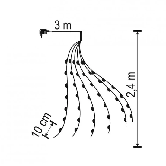 Micro LED-es fényfüzér-köteg, 6 füzér / 25 LED, melegfehér, kültéri kivitel ML 150/WW