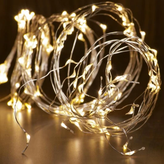 Micro LED-es fényfüzér-köteg,  10 füzér / 20 LED, melegfehér, kültéri kivitel ML 200/WW