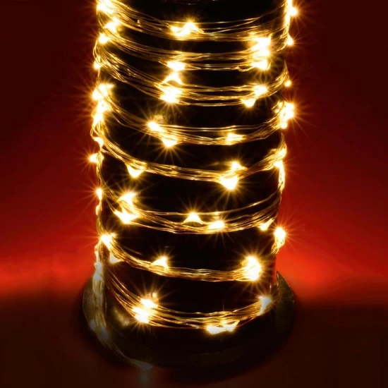 Micro LED-es fényfüzér-köteg,  10 füzér / 20 LED, melegfehér, kültéri kivitel ML 200/WW