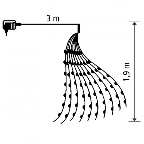 Micro LED-es fényfüzér-köteg,  10 füzér / 20 LED, melegfehér, kültéri kivitel ML 200/WW