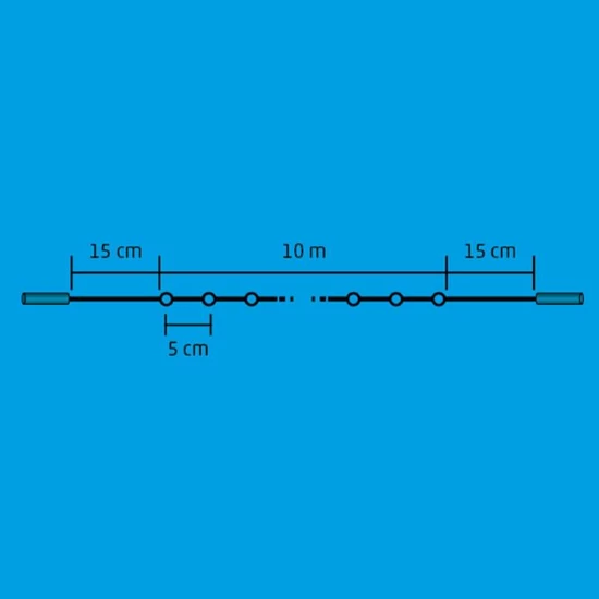 LED-es izzósor, 10 m / 200 LED, sorolható, melegfehér DLI 200/WW