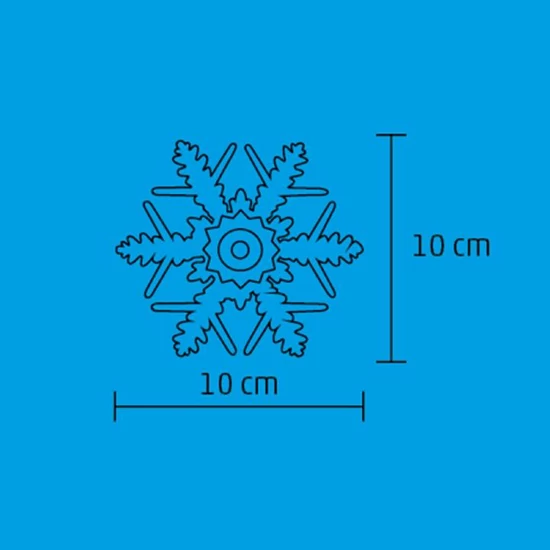 LED-es ablakdísz, hókristály, beltéri kivitel, öntapadós, hidegfehér LED, mérete: Ø 10 x 3,5 cm KID 331/WH