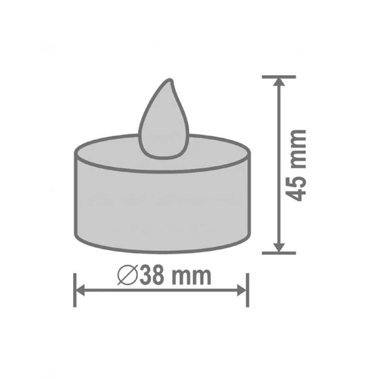 LED-es teamécses szett, 6 db, fehér, 1 sárga pislákoló LED CD 6/WH