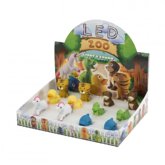 LEDes kulcstartó, állatfigurák, 3xLR1130 LED ZOO