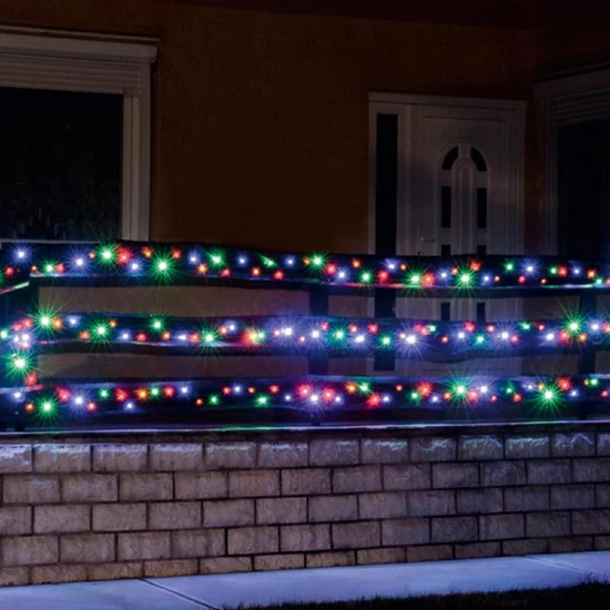LED-es fényfüzér, 200LED, 8pr., színes, kültéri LED 208C/M