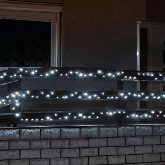 LED-es fényfüzér, 200LED, 8pr., hidegfehér, kültéri LED 208C/WH