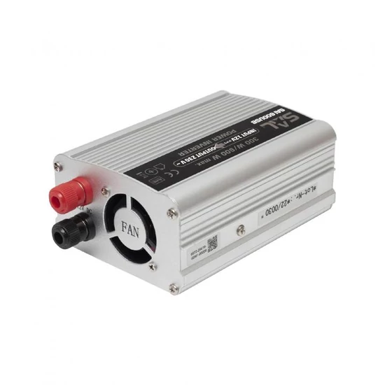 Feszültségátalakító, 300/600W, USB töltőaljzat SAI 600USB
