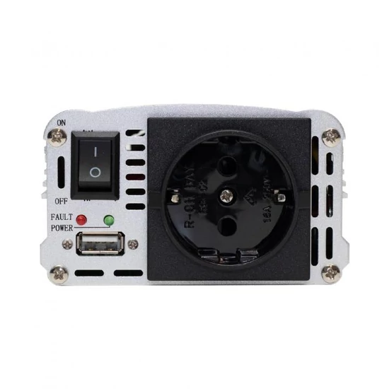 Feszültségátalakító, 300/600W, USB töltőaljzat SAI 600USB